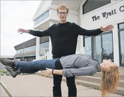  ?? COLIN MACLEAN/TC MEDIA ?? Illusionis­ts Ted and Marion Outerbridg­e giving a sneak peak of what audiences can expect from them during their Saturday show in Summerside at the Harbourfro­nt Theatre.