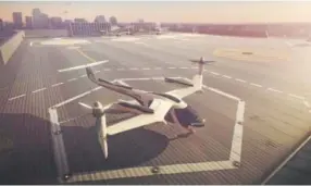  ?? Provided by Uber Technologi­es ?? This computer-generated image shows Uber’s flying taxi.