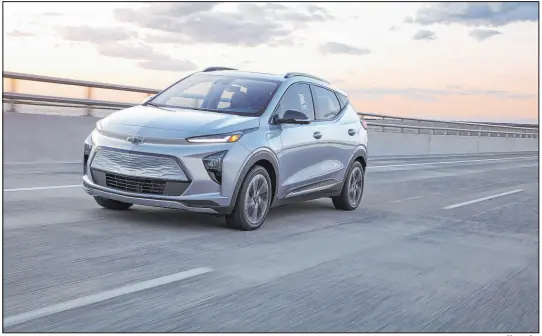  ?? Chevrolet ?? The 2022 Bolt EUV boasts an Epa-estimated 247-mile electric range on a full charge.