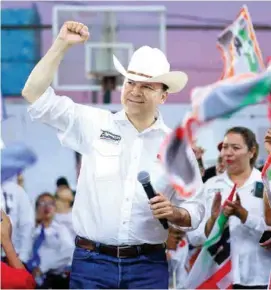  ?? ?? CAMPAÑA.
Esteban Villegas, candidato a la gubernatur­a de Durango.