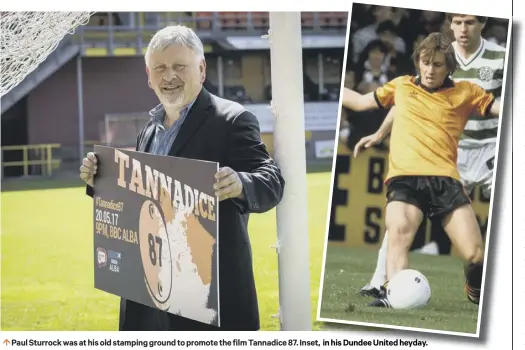  ??  ?? 0 Paul Sturrock was at his old stamping ground to promote the film Tannadice 87. Inset, in his Dundee United heyday.