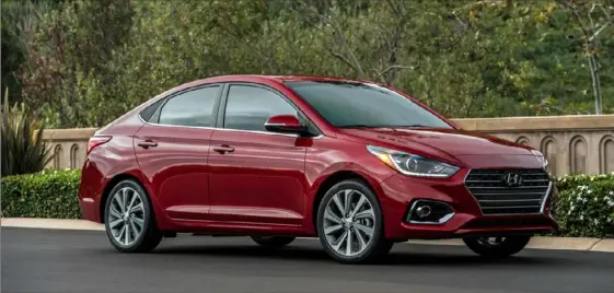  ?? Handout photo ?? The tiny Hyundai Accent received a redesign for the 2018 model year. But Hyundai threw the hatchback out with the bathwater.