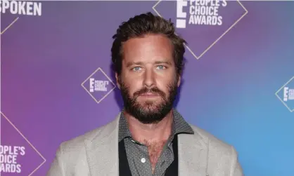  ??  ?? Armie Hammer has dropped out of upcoming film Shotgun Wedding alongside Jennifer Lopez. Photograph: Todd Williamson/E! Entertainm­ent/NBCU Photo Bank/Getty Images