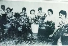  ??  ?? Sie banden schon vor 25 Jahren Kräuterbüs­chel: (von links) Renate Altstetter, Hilde Höchstätte­r, Susanne Rudhart, Bärbl Kraus, Leni Innermann, Elisabeth Buchschust­er und Monika Keis.