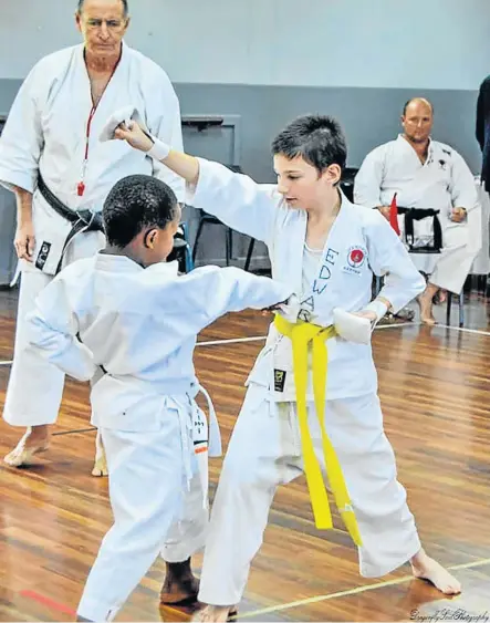  ?? Picture: SUPPLIED ?? POCKET MASTERS: Team Eastern Cape’s Zimi Deleki, left, and Edward Puttergill at the JKA provincial trials at Gonubie Primary held last weekend