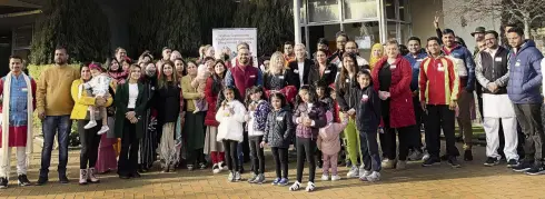  ?? ?? Togetherne­ss . . . The Indian community in Southland celebrated India’s independen­ce day with a flag ceremony at the Invercargi­ll City Council.