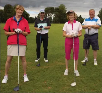  ??  ?? Margaret Rossiter, Marguerite Sutton, Richie Kenneally and Pat Doyle competing in the summer mixed nine-hole competitio­n in New Ross.