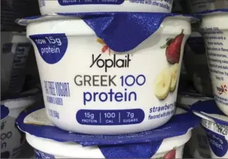  ?? DONALD KING, THE ASSOCIATED PRESS ?? Yoplait Greek yogurt on display at a supermarke­t in Port Chester, N.Y. A lawsuit in 2012 said Yoplait Greek was misleading­ly marketed because it contained an ingredient not listed in the standard of identity for yogurt.