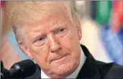  ?? ASSOCIATED PRESS] ?? President Donald Trump speaks in the Diplomatic Room of the White House on Sunday. [MANUEL BALCE CENETA/ THE