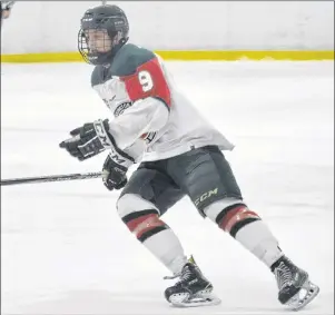  ?? JASON SIMMONDS/JOURNAL PIONEER ?? Kensington Monaghan Farms Wild rookie forward Marc Richard of Kensington in action during a New Brunswick/ P.E.I. Major Midget Hockey League game at Community Gardens.