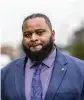  ?? FOR AP ?? Cardell Hayes walks into court for his retrial Friday in New Orleans. Hayes was convicted of shooting former New Orleans Saints star Will Smith.