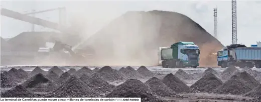  ?? FOTO JOSÉ PARDO ?? La terminal de Caneliñas puede mover cinco millones de toneladas de carbón