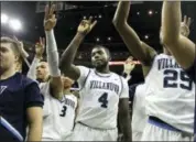  ?? THE ASSOCIATED PRESS ?? Villanova forward Eric Paschall (4) waves to the fans with teammates after Saturday’s win over Providence.