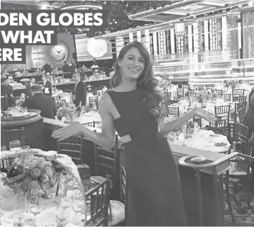  ?? USA TODAY ?? USA TODAY reporter Carly Mallenbaum powered through six hours of Golden Globes celebratio­n — and a fever.