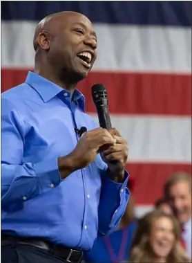  ?? JOSHUA BOUCHER — THE STATE/TNS ?? U.S. Sen. Tim Scott, R-S.C., launches his 2024presid­ential campaign at Charleston Southern University on May 22, 2023, in Charleston, South Carolina.