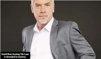  ??  ?? David Rees leaving 7de Laan is shrouded in mystery.