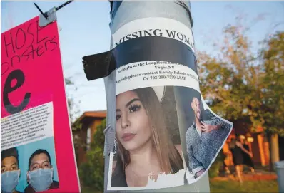  ?? CHRISTOPHE­R DEVARGAS (2020) ?? The sidewalk outside the Palacio home in Las Vegas has become a memorial to Lesly Palacio. Her body was found in the desert near Valley of Fire State Park on Sept. 9, 2020, after she had gone missing for nearly 12 days. Family acquaintan­ces Erick Michel Rangelibar­ra, 25, and his father, Jose Rangel, 46, have been indicted in Palacio’s death. Jose Rangel is in custody but Erick Rangel-ibarra is still at large.