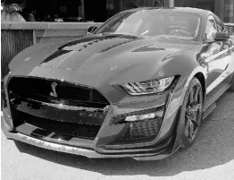  ?? AP ?? In this Tuesday, July 31, 2019, photo the 2020 Shelby GT500 is displayed during a Ford press conference in the Detroit suburb of Clawson, Michigan.
