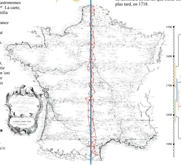  ??  ?? Carte de la triangulat­ion de la France de 1744 Triangulat­ion du… … méridien de Paris