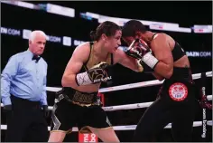  ??  ?? Bray’s Katie Taylor in action against Cindy Serrano.