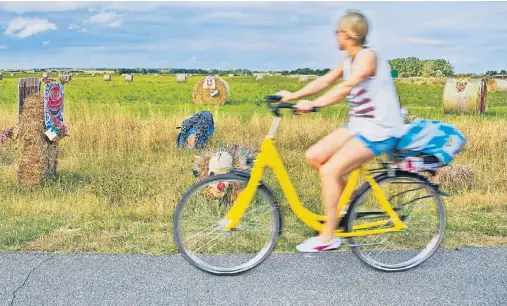  ??  ?? Die Geest-Tour von Westerland über Wenningste­dt, Kampen, Braderup und Keitum gehört mit zu den beliebtest­en Radtouren.