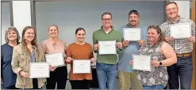  ?? Contribute­d ?? Pictured: Trainer Ann Arnold, Kristen Bentley, Stephanie Watkins, Riley Gibson, Gray Wattenbarg­er, Michael Hicks, Faith Pressley and Tobey Hill.