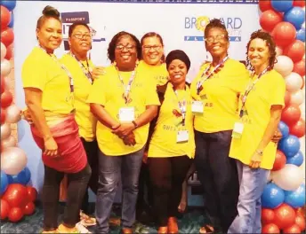  ??  ?? Part of the Guyana entreprene­urial team that travelled to the USA for FITCE 2019