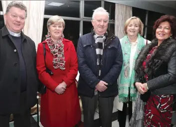  ??  ?? Fr. Phil Gaffney, Ann Kelly, Bernard Seery, Eileen McGrane and Deirdre Seery