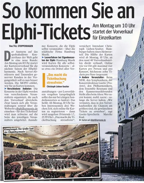  ??  ?? Klangtempe­l: Der Große Saal der Elbphilhar­monie