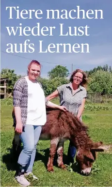  ?? FOTO: SKFM ?? Zündstoff-Schülerin Michelle hat bei Karin Blomenkamp viel über das Verhalten und die Pflege von Tieren gelernt.