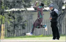  ?? Picture: ALAN EASON ?? ATTACK MODE: Border’s Aya Gqamane bowling against Boland at United Cricket Ground in Buffalo Flats