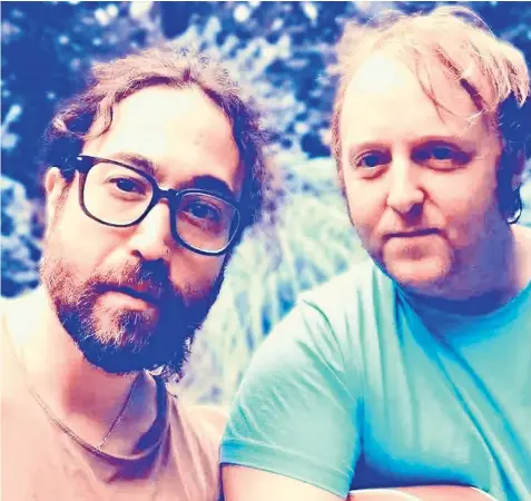  ?? ?? James Mccartney, right, and Sean Ono Lennon teamed up for the release, though co-writer Lennon wasn’t present for the recording of the song