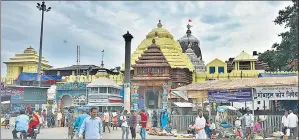  ?? RAJ K RAJ/HT PHOTO ?? A view of the Jagannath Temple in Puri. Apart from the sanctum sanctorum there are smaller shrines of many other deities inside the temple complex.