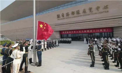  ?? Photograph: Xinhua/Rex/Shuttersto­ck ?? Hong Kong has its own police force but China has maintained military barracks there since the city’s 1997 handover from Britain.