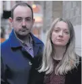  ??  ?? Harrowing story: from left, the funeral of Noel Knox (inset above left) in 2017, reporters Declan Harvey and Elaine Dunseath and (right) Leslie Ross, who was acquitted of two murders