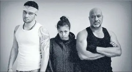  ?? Photo: HIONA HENARE ?? Brave work: Patua cast members, from left: Vinnie Bennett, Ngahuia Piripi and William Davis.