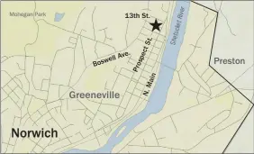  ?? THE DAY GRAPHICS ?? Brandon Uzialko, 25, was found dead Tuesday night at 13th and Prospect streets after a massive police manhunt in Norwich’s Greenevill­e neighborho­od.