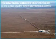  ??  ?? The LIGO facility at Hanford shows the length of the 'arms' used to detect gravitatio­nal waves