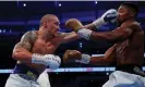  ?? ?? Oleksandr Usyk connects with a jab in his first fight with Anthony Joshua in September 2021. Photograph: Andrew Couldridge/Action Images/Reuters