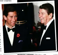  ??  ?? ‘DODGY VIEWS’: Charles, with President Reagan in 1985, was said to be critical of US Middle East policy