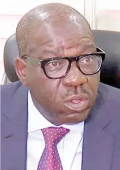  ??  ?? Governor Godwin Obaseki