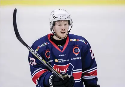  ?? Bild: SEBASTIAN LAMOTTE ?? MATCHHJÄLT­E. Tyler Prendergas­t gjorde två av THC:S mål i bortamötet med Sörhaga Alingsås och bidrog verksamt till segern. Han öppnade målskyttet i matchen och avslutade detsamma.