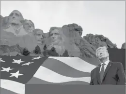  ?? ANNA MONEYMAKER/THE NEW YORK TIMES ?? President Donald Trump watches a military plane flyover in July at Mount Rushmore.
