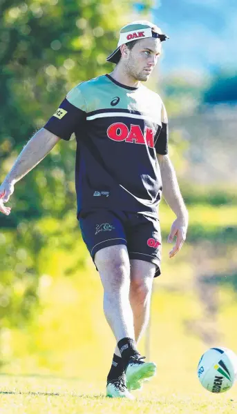  ?? PIVOTAL MOMENT: Penrith skipper Matt Moylan has shifted from fullback to five- eighth for the Panthers’ clash with the Bulldogs at ANZ Stadium tomorrow. Picture: JENNY EVANS ??