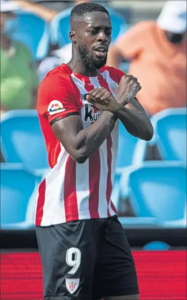  ??  ?? Iñaki Williams celebra el único tanto del partido disputado en Balaídos.