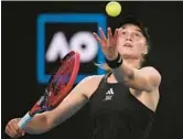  ?? WILLIAM WEST/GETTY-AFP ?? Reigning Wimbledon champion Elena Rybakina, above, will face Aryna Sabalenka in the Australian Open women’s final Saturday in Melbourne.