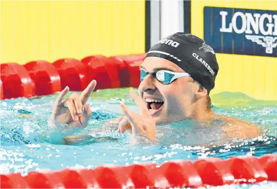  ?? Photo / Photosport ?? Lewis Clareburt has emerged as a Kiwi swimming hero at the Birmingham Games with two gold medals — and he’s not done yet.