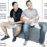  ?? Picture: Alon Skuy ?? Christo, left, and Theo Menelaou with their triplets who were born with the help of a surrogate mother.
