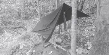  ?? ?? Photo shows the area believed to be the campsite of the New People’s Army rebels, which troops from the 61st Infantry Battalion encountere­d in Barangay Torocadan, San Joaquin, Iloilo yesterday morning.