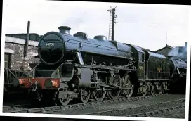  ?? JOHN TIZZARD/COLOUR RAIL ?? The one that got away – except for two pieces that we can now see in preservati­on. The day before the end of timetabled BR steam working, No. 44781 is at Carnforth shed on August 2 1968.